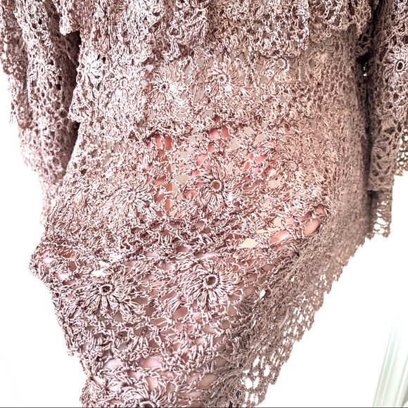 BOSTON PROPER Tiered Crocheted Top with Sequins—XS - Picture 8 of 16